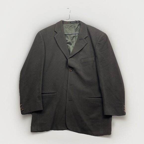 Pierre Cardin Tweed Sport Coat Brown / Olive Green Blazer Wool / Cashmere 40R - Picture 1 of 16